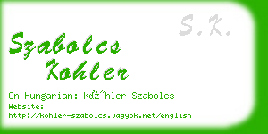 szabolcs kohler business card